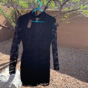 Bebe Stretch Black Lace Dress